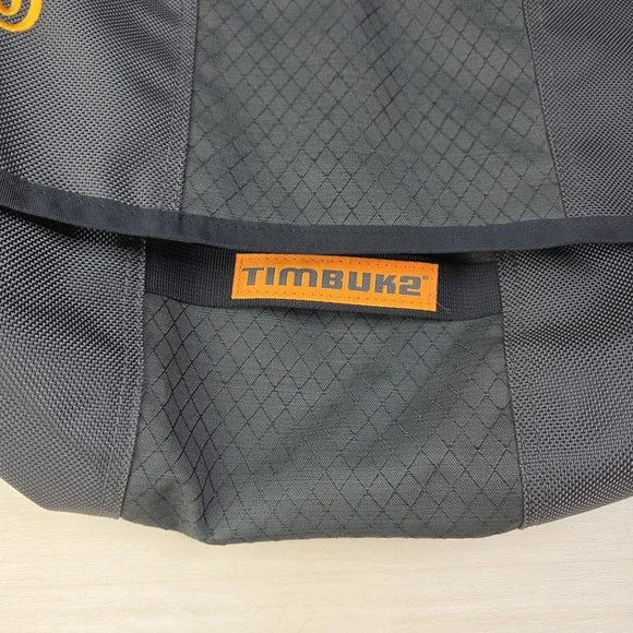 Timbuk2 Nylon Spin Ripstop Laptop Messenger Bag Medium Gray Orange - Picture 3 of 11